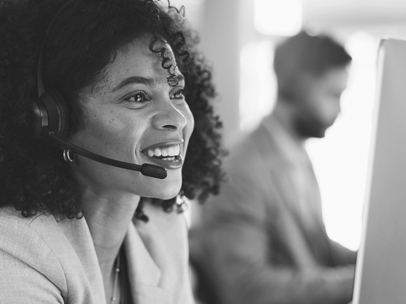 Smiling Customer Service Rep with Headset